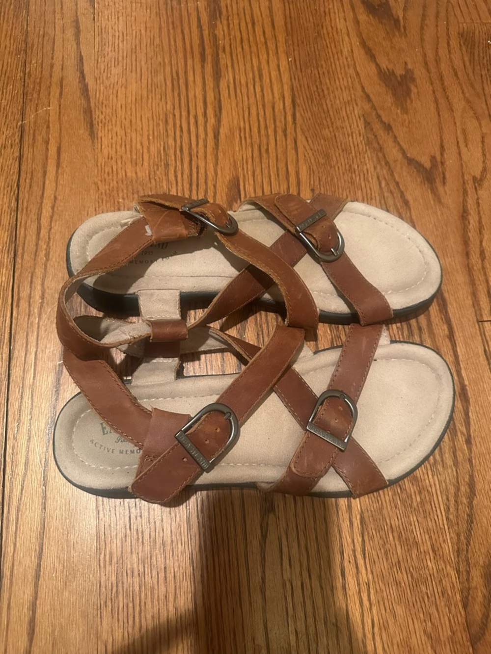 Brown Leather Buckle Sandals
